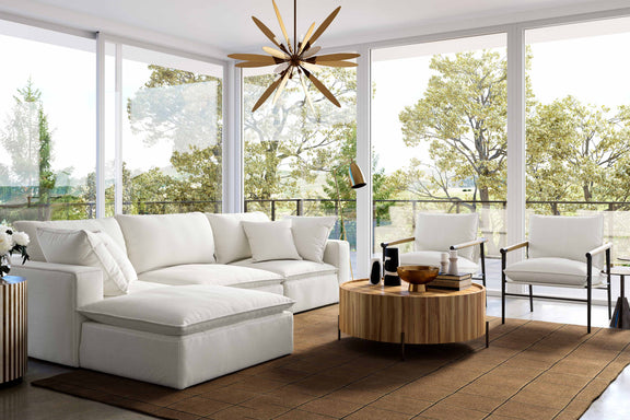 Cali 4-Piece Performance Fabric Modular Sectional - Pearl