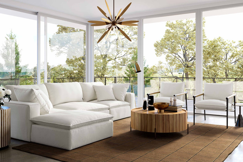 Cali 4-Piece Performance Fabric Modular Sectional - Pearl