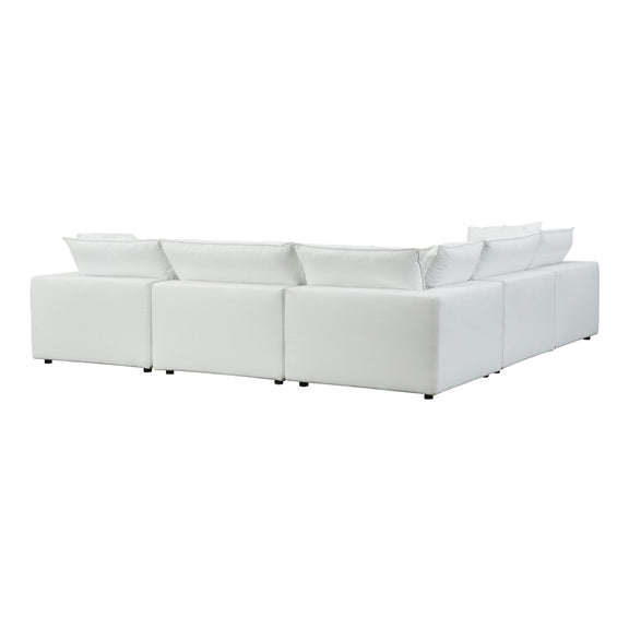 Cali 5-Piece Performance Fabric Modular L-Sectional - Pearl