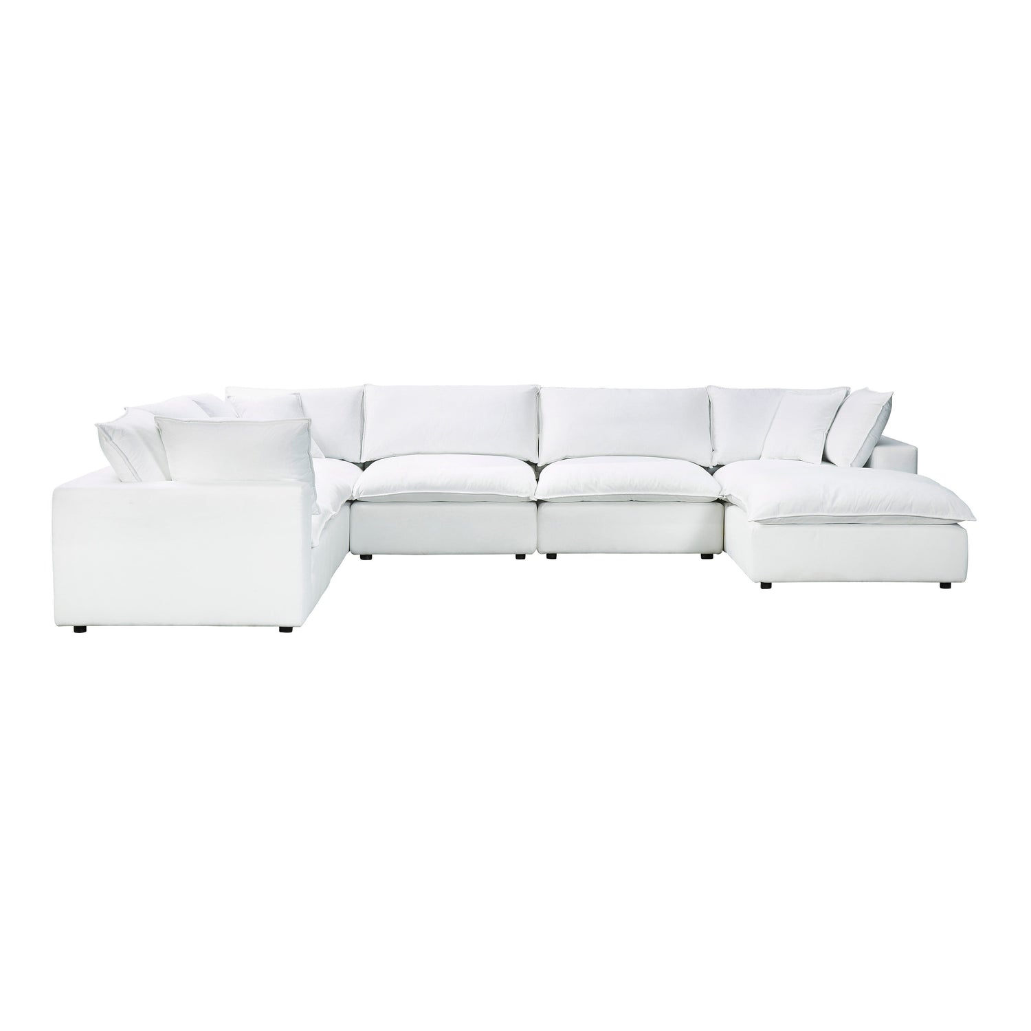Cali 7-Piece Performance Fabric Modular Large Chaise Sectional - Pearl