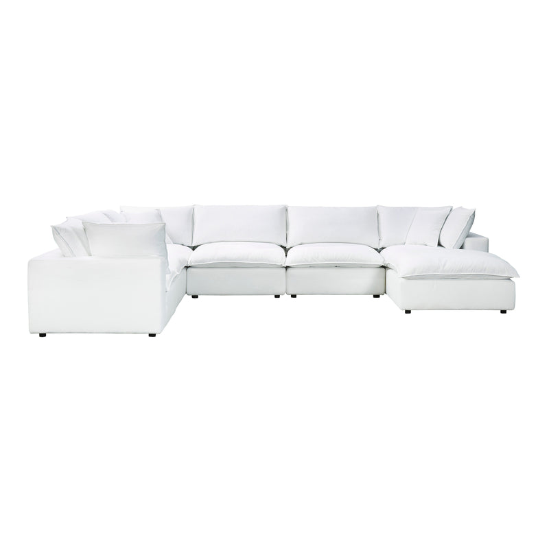 Cali 7-Piece Performance Fabric Modular Large Chaise Sectional - Pearl