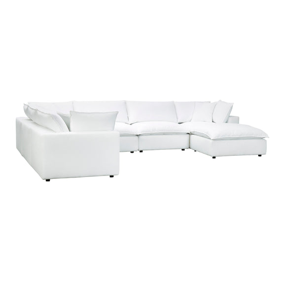 Cali 7-Piece Performance Fabric Modular Large Chaise Sectional - Pearl