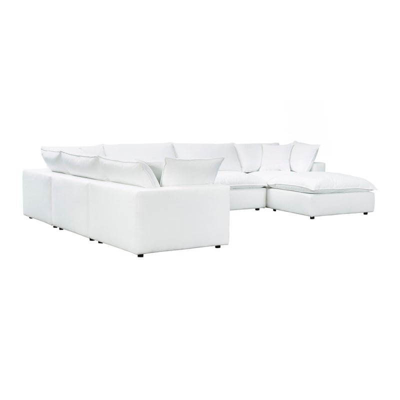 Cali 7-Piece Performance Fabric Modular Large Chaise Sectional - Pearl