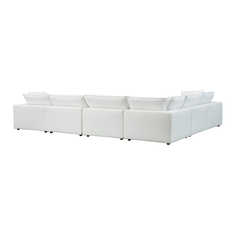Cali 7-Piece Performance Fabric Modular Large Chaise Sectional - Pearl