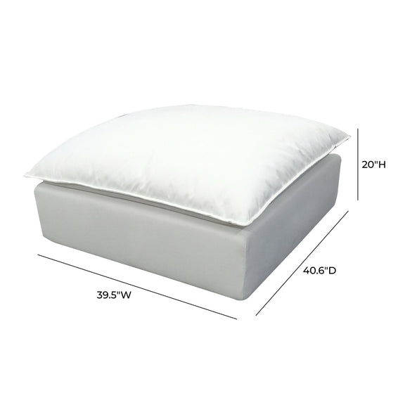 Cali Performance Fabric Ottoman - Pearl