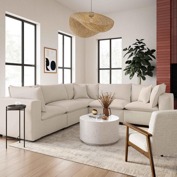 Cali Performance Fabric Modular Armless Chair - Natural