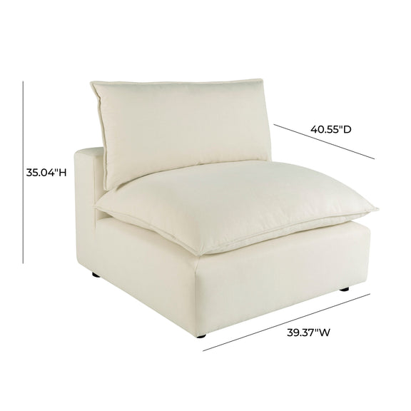 Cali Performance Fabric Modular Armless Chair - Natural