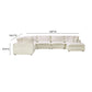 Cali 7-Piece Performance Fabric Modular Large Chaise Sectional - Natural