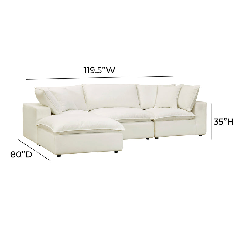 Cali 4-Piece Performance Fabric Modular Sectional - Natural
