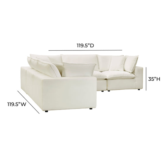 Cali 5-Piece Performance Fabric Modular L-Sectional - Natural