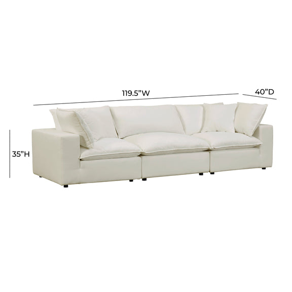 Cali 120" Performance Fabric Modular Sofa - Natural
