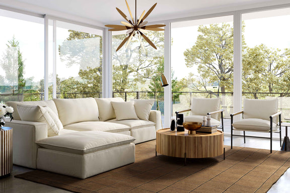 Cali 4-Piece Performance Fabric Modular Sectional - Natural