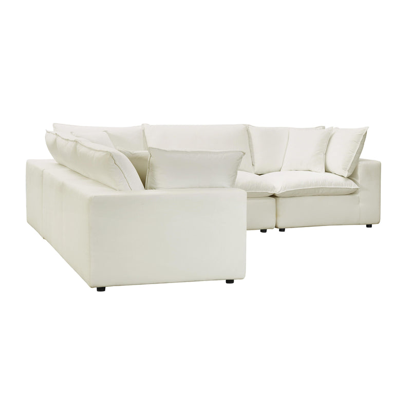 Cali 5-Piece Performance Fabric Modular L-Sectional - Natural