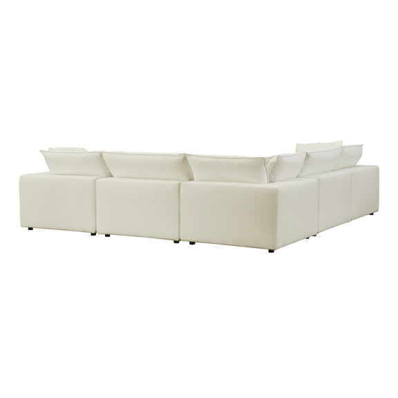Cali 5-Piece Performance Fabric Modular L-Sectional - Natural