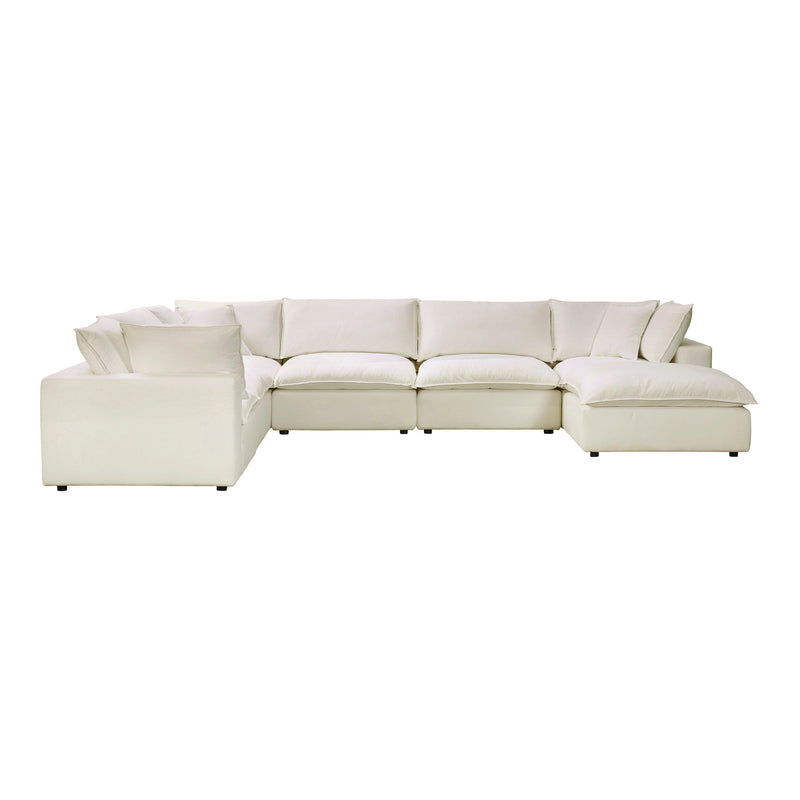 Cali 7-Piece Performance Fabric Modular Large Chaise Sectional - Natural