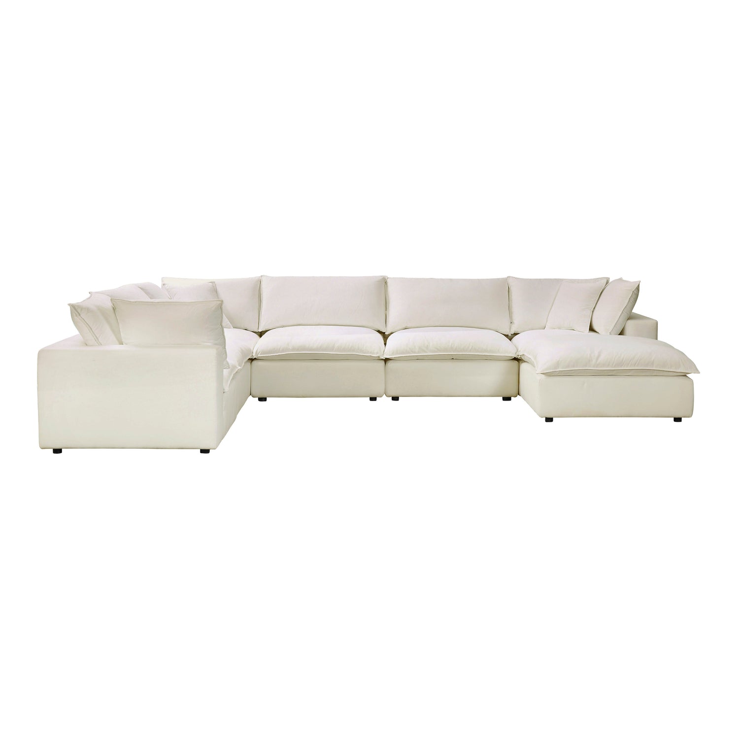 Cali 7-Piece Performance Fabric Modular Large Chaise Sectional - Natural