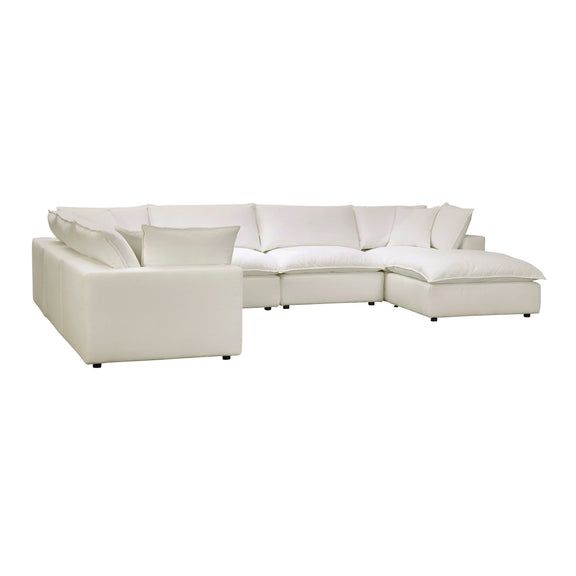 Cali 7-Piece Performance Fabric Modular Large Chaise Sectional - Natural