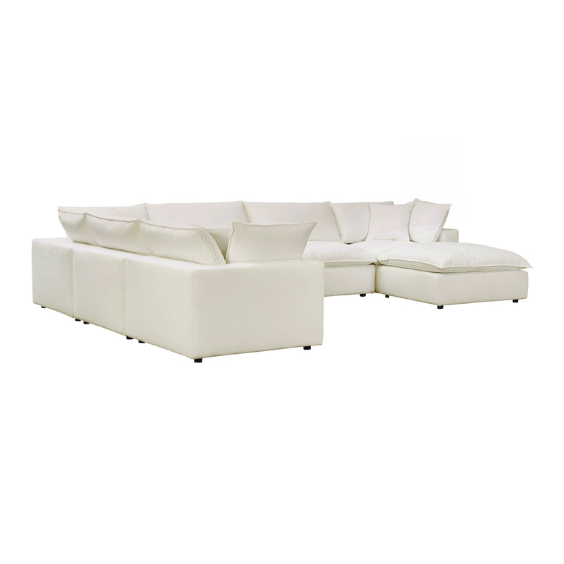 Cali 7-Piece Performance Fabric Modular Large Chaise Sectional - Natural
