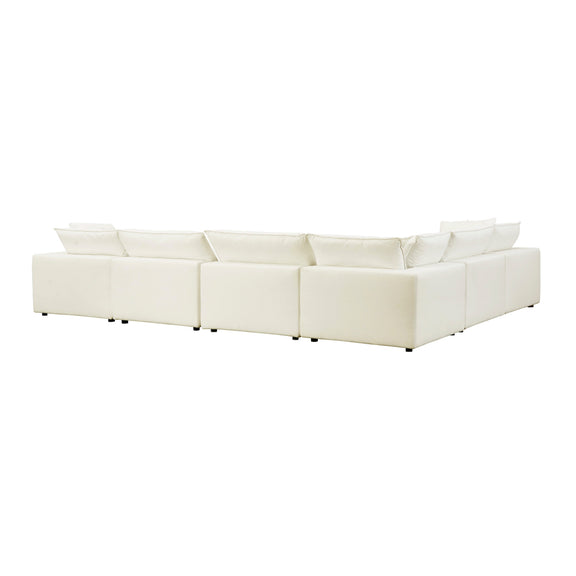 Cali 7-Piece Performance Fabric Modular Large Chaise Sectional - Natural