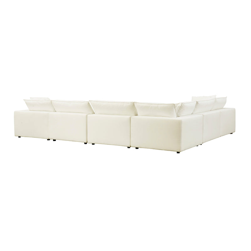 Cali 7-Piece Performance Fabric Modular Large Chaise Sectional - Natural