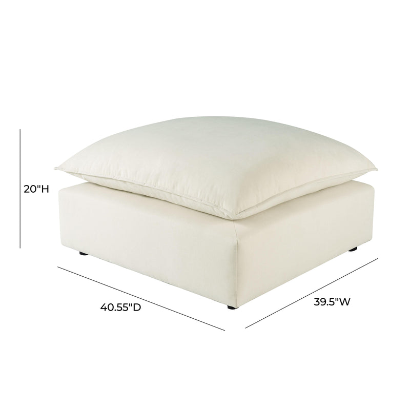 Cali Performance Fabric Ottoman - Natural