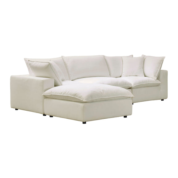 Cali Performance Fabric Ottoman - Natural