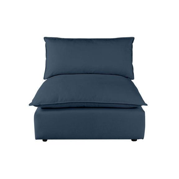 Cali Performance Fabric Modular Armless Chair - Navy