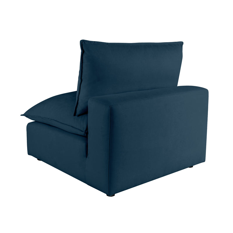 Cali Performance Fabric Modular Armless Chair - Navy