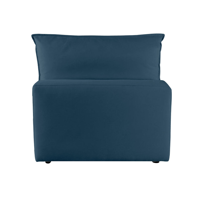 Cali Performance Fabric Modular Armless Chair - Navy