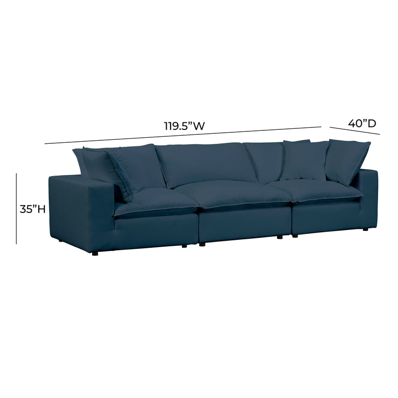 Cali 120" Performance Fabric Modular Sofa - Navy