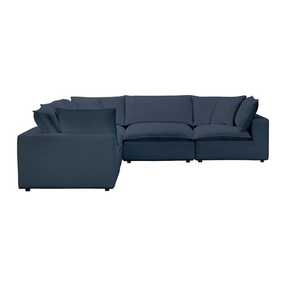 Cali 5-Piece Performance Fabric Modular L-Sectional - Navy