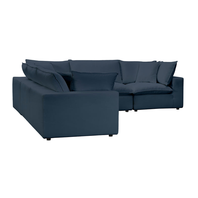 Cali 5-Piece Performance Fabric Modular L-Sectional - Navy