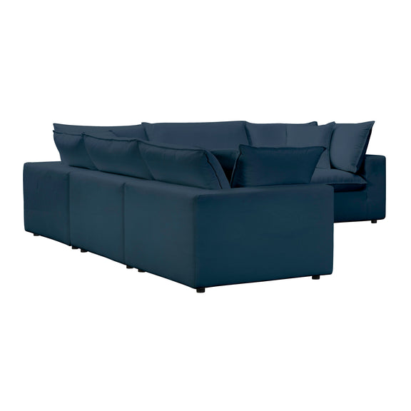 Cali 5-Piece Performance Fabric Modular L-Sectional - Navy