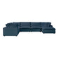 Cali 7-Piece Performance Fabric Modular Large Chaise Sectional - Navy