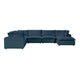 Cali 7-Piece Performance Fabric Modular Large Chaise Sectional - Navy