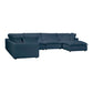 Cali 7-Piece Performance Fabric Modular Large Chaise Sectional - Navy