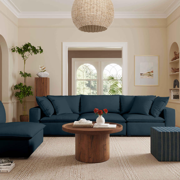 Cali 120" Performance Fabric Modular Sofa - Navy