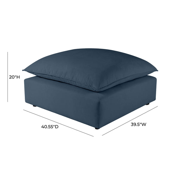 Cali Performance Fabric Ottoman - Navy
