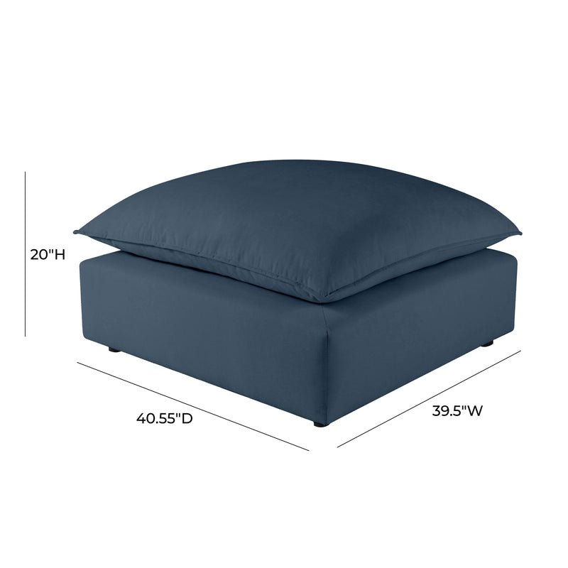 Cali Performance Fabric Ottoman - Navy