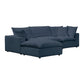 Cali Performance Fabric Ottoman - Navy