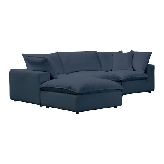 Cali Performance Fabric Ottoman - Navy