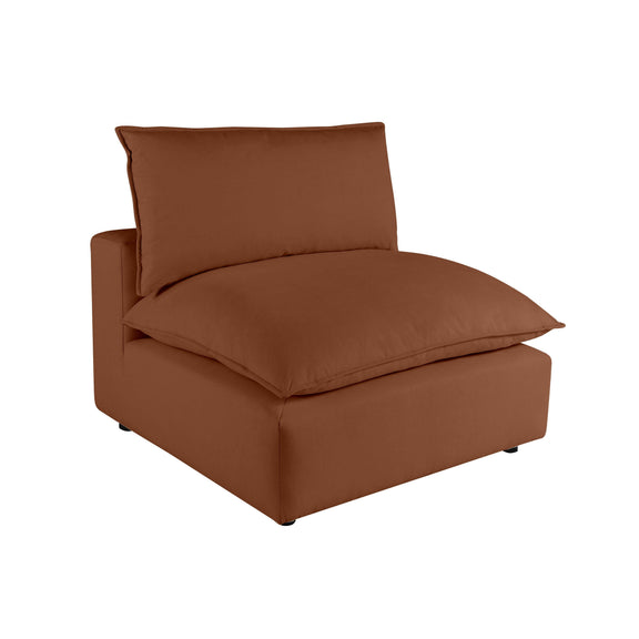 Cali Performance Fabric Modular Armless Chair - Rust