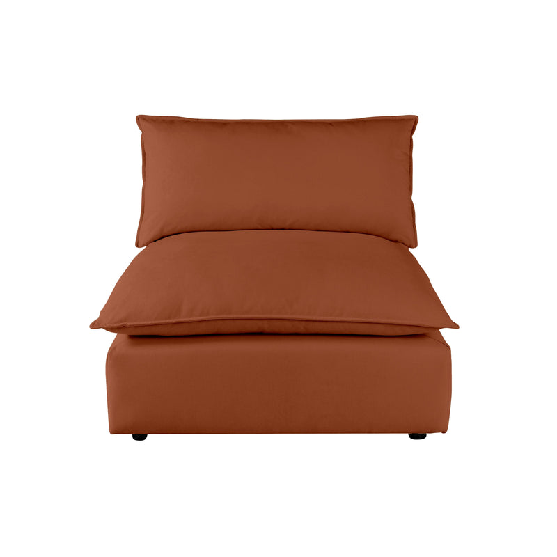 Cali Performance Fabric Modular Armless Chair - Rust