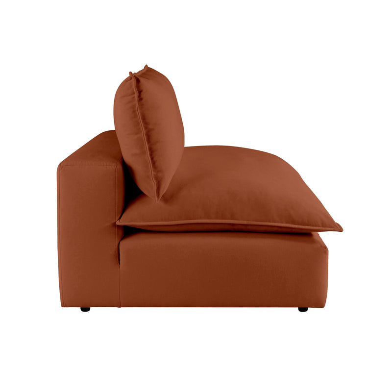 Cali Performance Fabric Modular Armless Chair - Rust