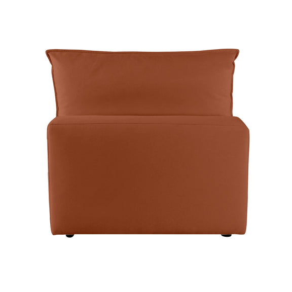 Cali Performance Fabric Modular Armless Chair - Rust