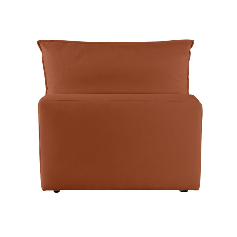 Cali Performance Fabric Modular Armless Chair - Rust