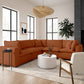 Cali Performance Fabric Modular Armless Chair - Rust