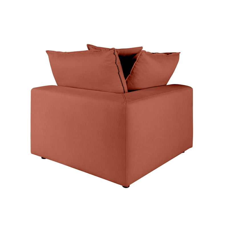 Cali Performance Fabric Modular Corner Chair - Rust
