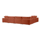 Cali 7-Piece Performance Fabric Modular Large Chaise Sectional - Rust