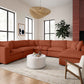 Cali 7-Piece Performance Fabric Modular Large Chaise Sectional - Rust